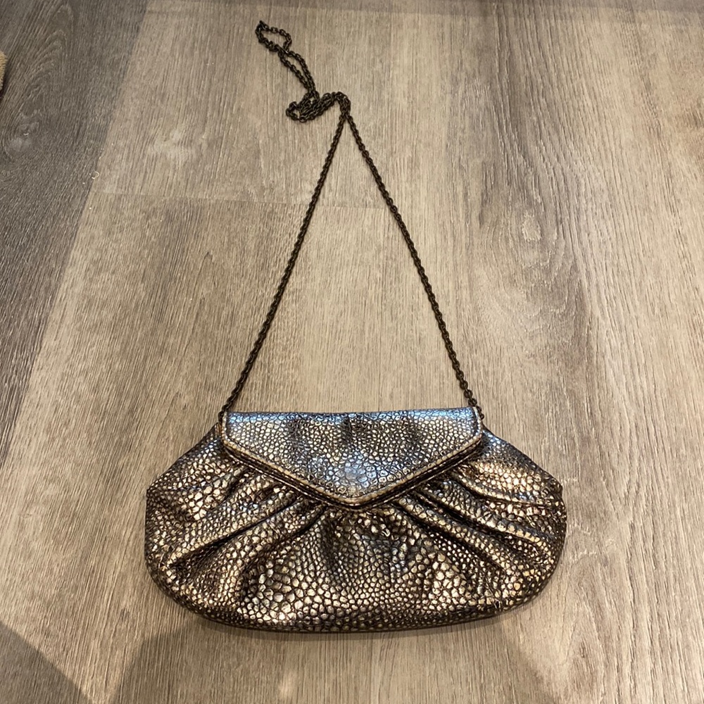 Lauren Merkin chrome snakeskin purse
